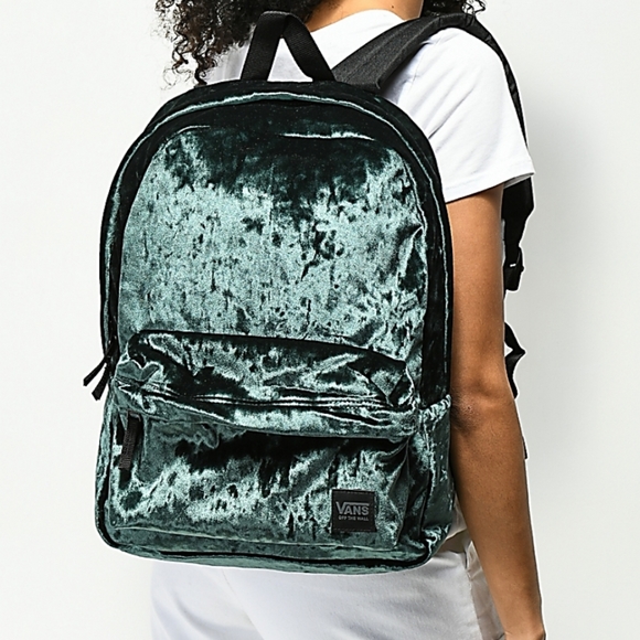 Vans Velvet Darkest Spruce Green Black Backpack - Picture 5 of 6
